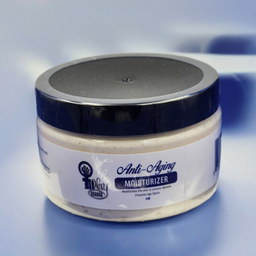 Our Anti-Aging Moisturizer works hard to diminish the appearance of fine lines, wrinkles, and large pores. With a blend of Retinol, Rosemary Leaf Extract, and Chicory Root Oligosaccharides, skin will feel firmer and fresher. Chamomile Essential Oil then calms the skin and senses alike.